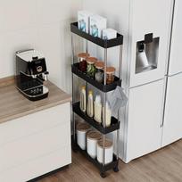 Mobilus 3 aukštų saugojimo stovas, Juoda