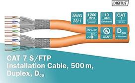 Digitus Professional Cat7 S/FTP installation cable duplex, Dca (orange, 500 meter drum)