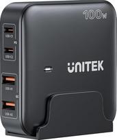 Įkroviklis - UNITEK P1229ABK01-EU 100W 2x USB-C 2x USB-A Juodas