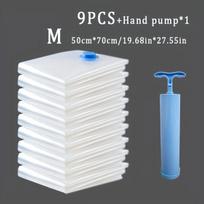 Vakuuminiai drabužių ir patalynės maišai su pompa, M dydis 50 cm * 70 cm / 19,68 * 27,55 colio