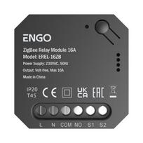 Engo ERELAY Zigbee 1 kanalo 16A relė NO-COM, Juoda