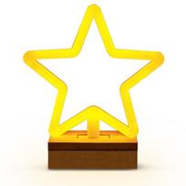 Neoninis medinis stovas LED STAR šiltai baltas FLNW04"Forever" šviesiai
