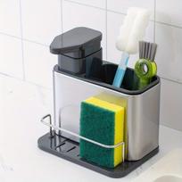 LDQ 3-in-1 nerūdijančio plieno muilo dozatorius su kempine.