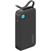 Atsarginis maitinimo šaltinis ("Power Bank") USAMS Powerbank ze zwijanym kablem USB-C Retractable 10000 mAh PD 20W Fast Charge XY Series czarny|black 10KCD22401(US-CD224)