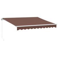 vidaXL Rankiniu būdu ištraukiama markizė su LED, ruda, 300x250cm