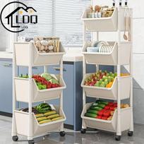 LDQ universalus plastikinis saugojimo vežimėlis su rankena., 4 sluoksniai