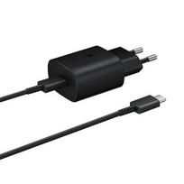 „Samsung EP-TA800EBE“ + „EP-DA705BBE“ „Samsung“ 25 W kelioninis įkroviklis + USB-C / USB-C duomenų kabelis, juodas (OOB