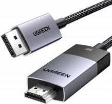UGREEN DISPLAYPORT Į HDMI KABELINĖ JUNGTIS, 8K 60HZ, 2 M, KOMPIUTERIO MONITORIUI, 2 METRAI