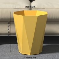 Šiukšliadėžė su geometriniu raštu, plastikinė, geltona,  Geltona