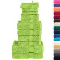 vidaXL Rankšluosčių rinkinys, SOLUND, 12vnt., žali, 600g/m²