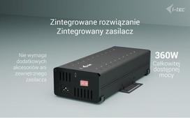 USB koncentratorius - I-TEC - HUB 20x USB-C - 15W per prievadą - 5Gbit/s - Apsauga nuo šuolių