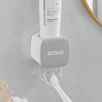 ECOCO automatinis dantų pastos dozatorius, sieninis laikiklis. , pilka