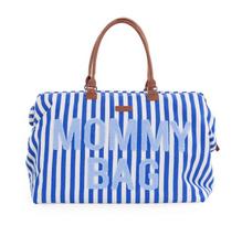 Didelis mamos reikmenų krepšys Mommy bag Childhome, stripes - electric blue,light blue