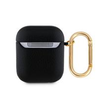 TV laikiklis Guess PU Grained Classic Logo Case for AirPods 1|2 Black