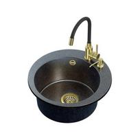 Quadron JAMES 210 (Ø51x20) Steingran Art Gold BlackPearl