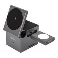 „Choetech T632-F“ indukcinis įkroviklis, 15 W, 3in1, skirtas „iPhone“ / „Apple Watch“ / „AirPods“ – pilkas