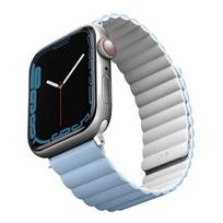 UNIQ Revix dvipusis silikoninis dirželis Apple Watch 44/ 45/ 49mm mėlynas/ baltas