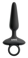 Anos Flexible Butt Plug with Vibrations Black