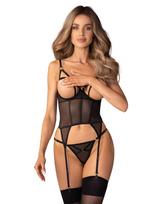 Obsessive Euridia Corset & Thong Black XL/XXL