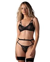 Obsessive Euridia 3-pcs Set Black XS/S