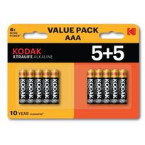Kodak XTRALIFE šarminės AAA baterijos, 10 vnt. (5+5 pakuotė)