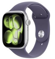 Apple Watch Series 11 GPS + Cellular 42mm Silver Aluminium Case with Purple Fog Sport Band - S/M