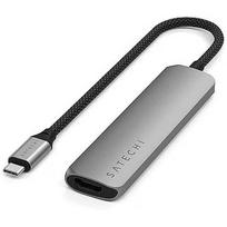 Satechi 4-in-1 USB-C Slim Multiport Adapter 4K, space grey - USB hub ST-P4SM