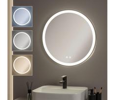 Brilagi-LED dimeriuojamas šildomas veidrodis su apšvietimu ALU PRO LED/18W/230V skersmuo 60 cm IP44 juodas