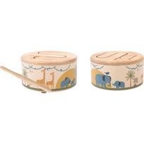 2Kids Toys Wooden Drum Safari muzikinis žaislas 18m+ 1 vnt.