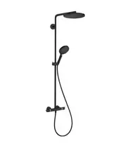 Hansgrohe Raindance S – dušo rinkinys su termostatu, skersmuo 24 cm, 3 srovių tipai, EcoSmart, matinis juodas 28823670