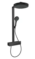 Hansgrohe Rainfinity – dušo komplektas su termostatu, skersmuo 36 cm, 3 srovių tipai, juodas matinis 26853670