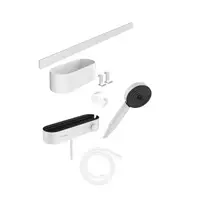 Hansgrohe WallStoris – dušo galvutės rinkinys 105, 3 srove, termostatas ir vonios aksesuarai, balta matinė 24250700