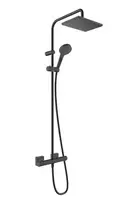 Hansgrohe Vernis Shape – dušo rinkinys Showepipe 230 su termostatu, EcoSmart, juodas matinis 26097670