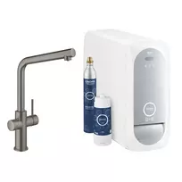 Grohe Blue Home – kriauklės maišytuvas su aušinimo įrenginiu ir vandens filtru, šlifuotas kietas grafitas 31454AL1