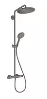 Hansgrohe Croma Select S – dušo kolona Showerpipe 280 su termostatiniais maišytuvais, juodas chromas, šlifuotas 26890340