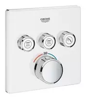Grohe Grohtherm SmartControl – termostatinis vonios maišytuvas – įmontuojamas su 3 uždarymo vožtuvais, Moon White 29157LS0