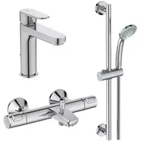 Ideal Standard CeraTherm – dušo rinkinys su termostatu ir praustuvo maišytuvu, 3 srovių tipai, chromas BC984AA