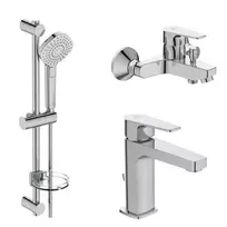 Ideal Standard Esla – dušo komplektas su vonios ir praustuvo maišytuvu, 3 srovių tipai, chromas BC264AA