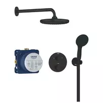Grohe Vitalio Start – dušo rinkinys su įmontuojamu termostatu, skersmuo 25 cm, 2 srovių tipai, matinis juodas 348832430