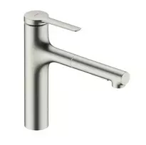 Hansgrohe Zesis M33 – kriauklės maišytuvas 160, su ištraukiamu dušo galvute su perjungikliu, dizainas iš nerūdijančio plieno 74801800