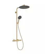 Hansgrohe Raindance Alive S Puro – dušo rinkinys su termostatu, 21x34 cm, 3 srovių tipai, šlifuotas bronzos spalvos 24592140