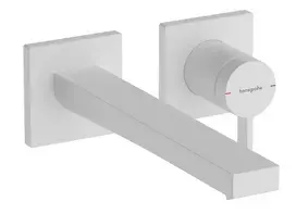 Hansgrohe Tecturis E – į sieną įmontuojamas praustuvo maišytuvas, su išleidimo komplektu, 2 skylių montavimas, EcoSmart, balta matinė 73051700