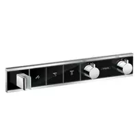 Hansgrohe RainSelect – termostatinis dušo maišytuvas – įmontuojamas 3 vartotojams, juodas / chromuotas 15356600