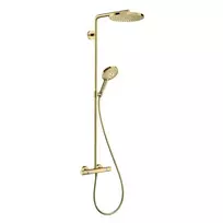 Hansgrohe Raindance Select S – dušo kolona Showerpipe su termostato baterija, 1jet, poliruotas auksas 27633990