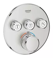 Grohe Grohtherm SmartControl – termostatinis dušo maišytuvas – įmontuojamas su 3 uždarymo vožtuvais, SuperSteel 29121DC0
