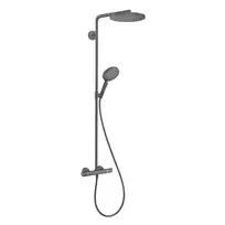 Hansgrohe Raindance Select S – dušo kolona Showerpipe su termostatiniais maišytuvais, 1jet, juoda chromuota šlifuota 27633340