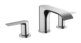 Hansgrohe Vivenis – praustuvo maišytuvas 90, 3 skylių montavimas, su išleidimo komplektu Push-Open, EcoSmart, chromuotas 75033000