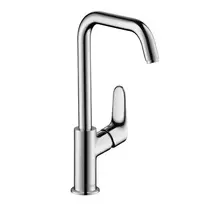 Hansgrohe Focus E2 – vienos rankenos maišytuvas praustuvui 240, su pasukamu išliejimo vamzdžiu ir išleidimo komplektu, chromuotas 31609000