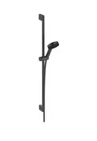 Hansgrohe Pulsify Select – dušo komplektas, 3 srovių tipai, EcoSmart, strypas 96 cm ir žarna, juodas matinis 24171670