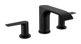 Hansgrohe Vivenis – praustuvo maišytuvas 90, 3 skylių montavimas, su išleidimo komplektu Push-Open, EcoSmart, juodas matinis 75033670
